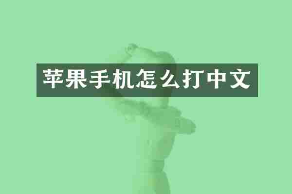 苹果手机怎么打中文