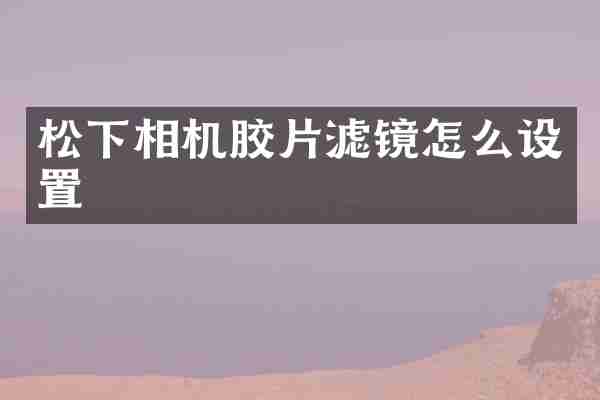 相机胶片滤镜怎么设置