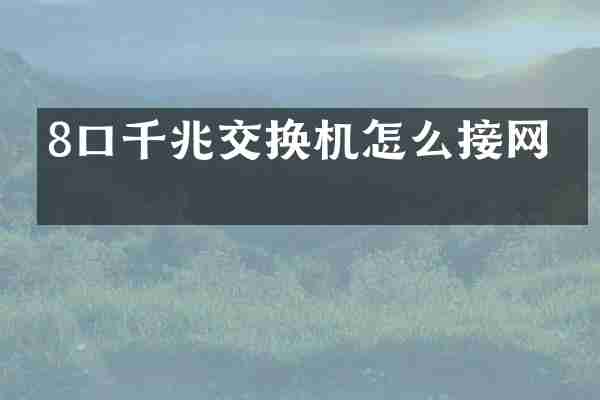 8口千兆交换机怎么接网线