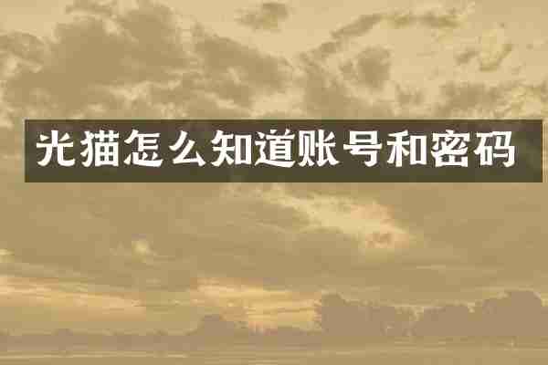 光猫怎么知道账号和密码