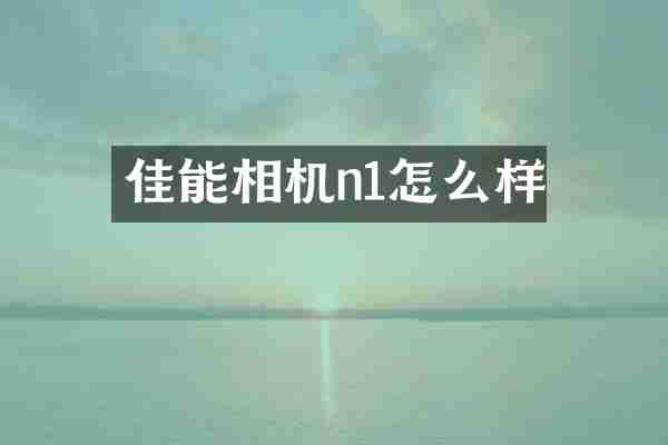 佳能相机n1怎么样