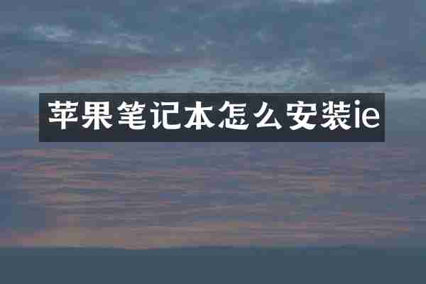 苹果笔记本怎么安装ie
