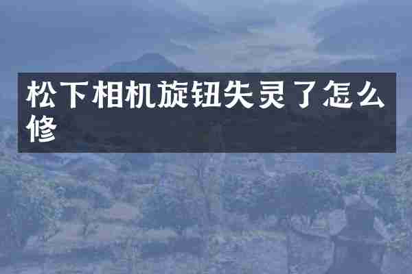 松下相机旋钮失灵了怎么修