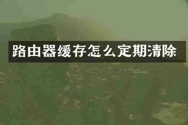 路由器缓存怎么定期清除