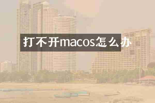 打不开macos怎么办