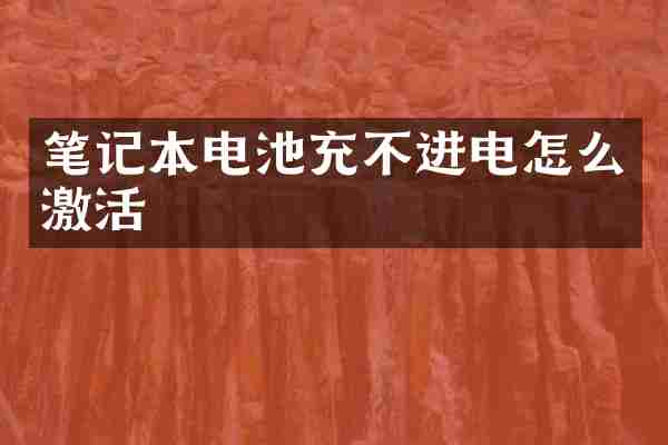 笔记本电池充不进电怎么激活