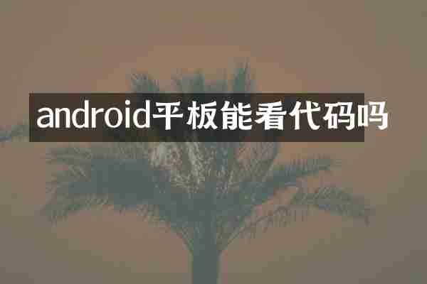 android平板能看代码吗