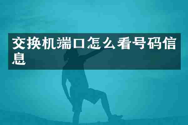 交换机端口怎么看号码信息