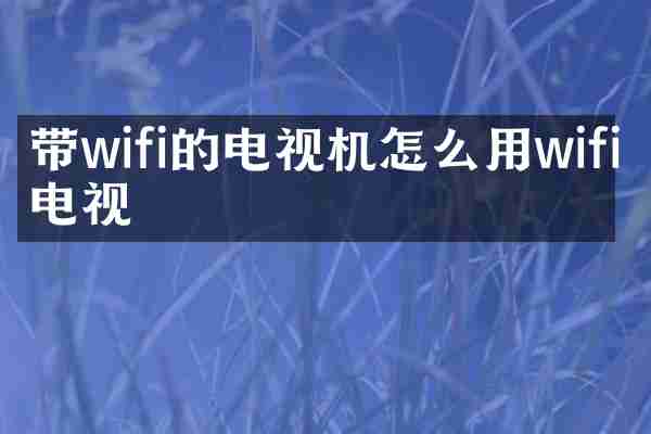 带wifi的电视机怎么用wifi看电视