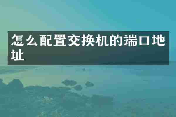 怎么配置交换机的端口地址