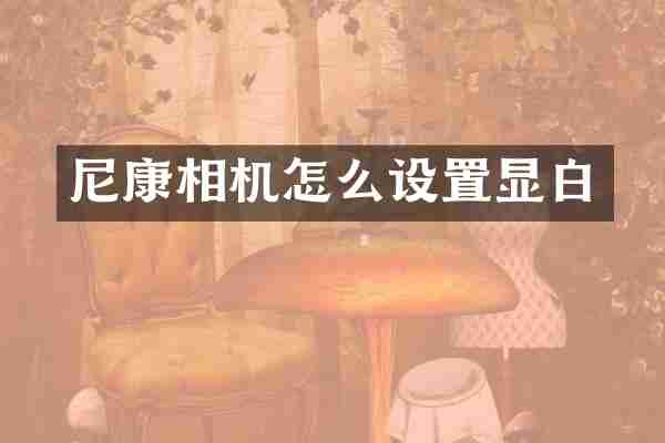 尼康相机怎么设置显白