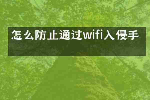 怎么防止通过wifi入侵手机