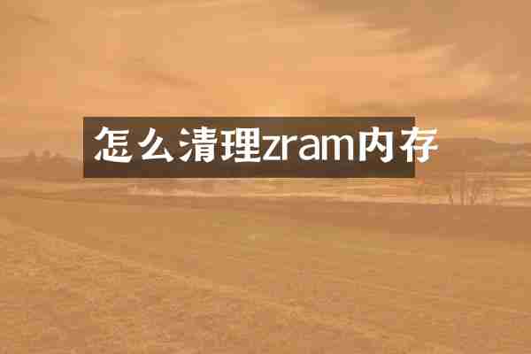 怎么清理zram内存