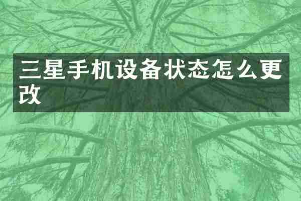 三星手机设备状态怎么更改