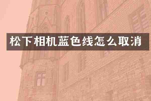 相机蓝色线怎么取消