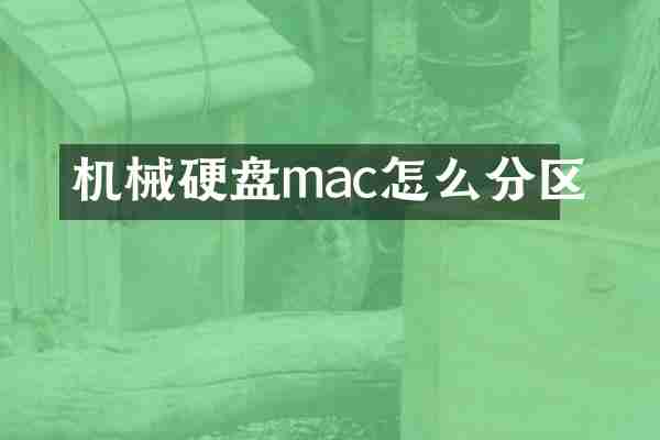机械硬盘mac怎么分区