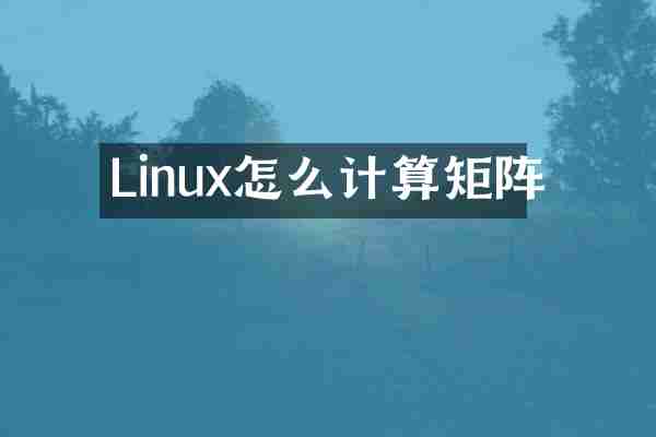 Linux怎么计算矩阵