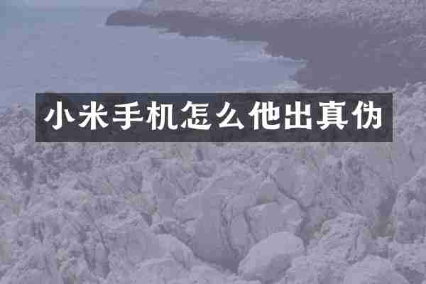 小米手机怎么他出真伪