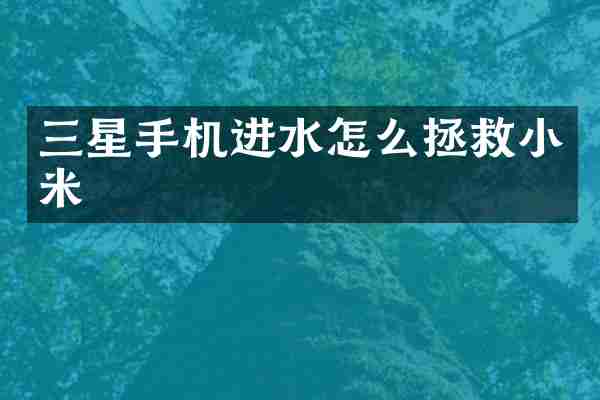 三星手机进水怎么拯救小米