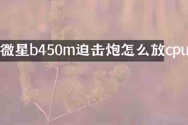 微星b450m迫击炮怎么放cpu