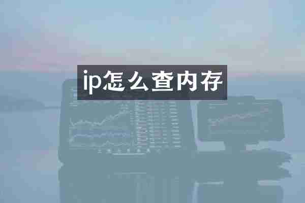 ip怎么查内存