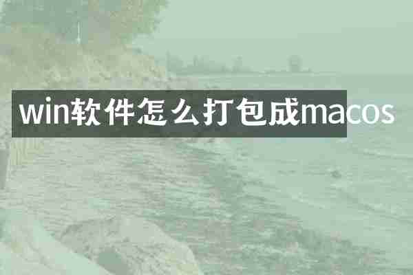 win软件怎么打包成macos