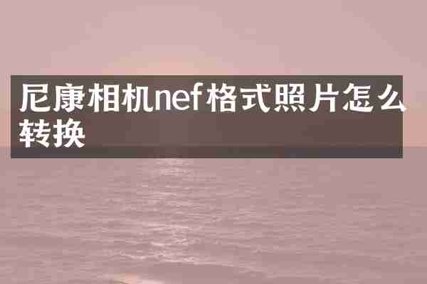 尼康相机nef格式照片怎么转换