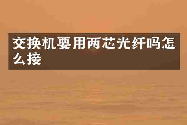 交换机要用两芯光纤吗怎么接