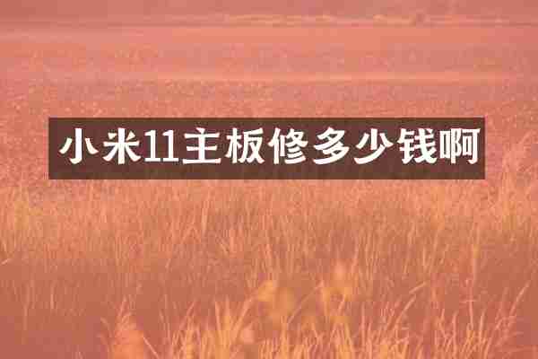 小米11主板修多少钱啊