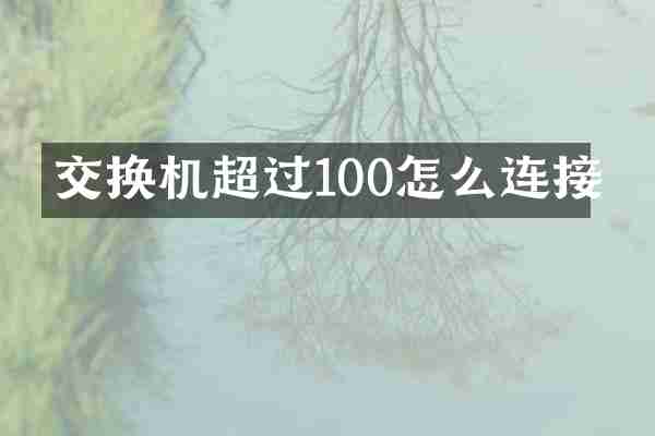 交换机超过100怎么连接