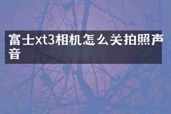 富士xt3相机怎么关拍照声音