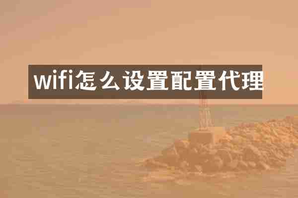 wifi怎么设置配置代理