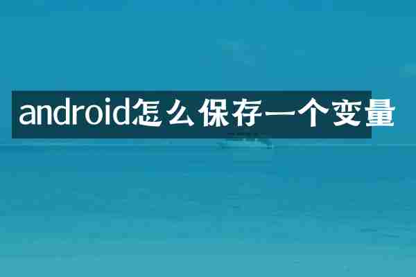 android怎么保存一个变量