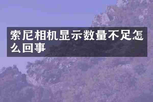 相机显示数量不足怎么回事