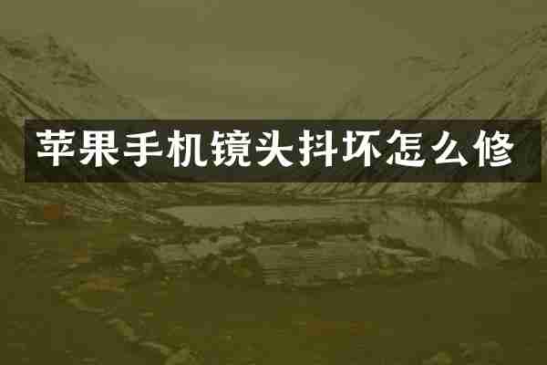 苹果手机镜头抖坏怎么修