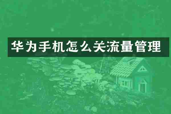 华为手机怎么关流量管理