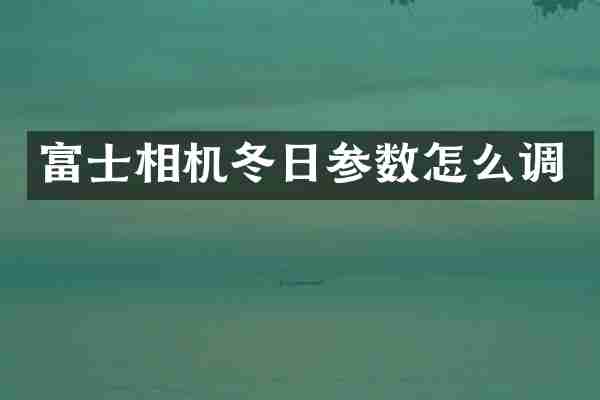 富士相机冬日参数怎么调