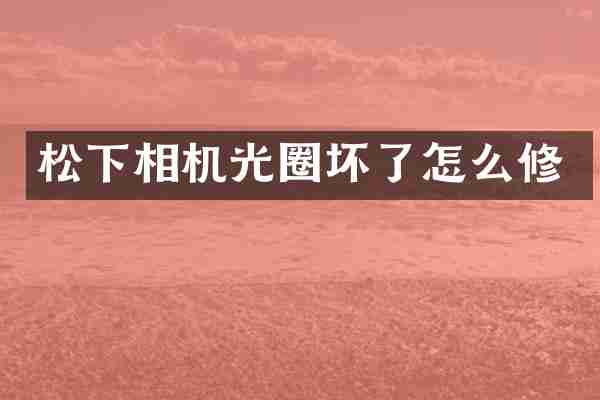 松下相机光圈坏了怎么修