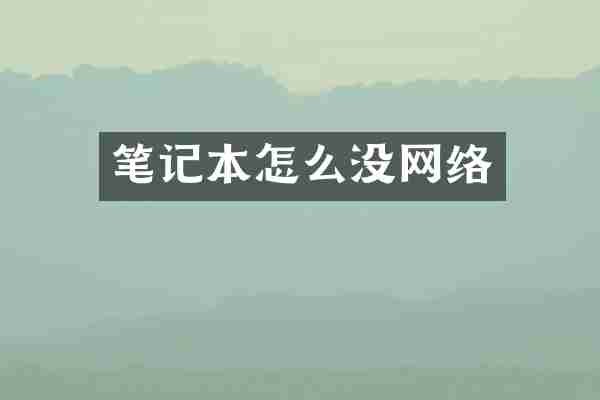 笔记本怎么没网络