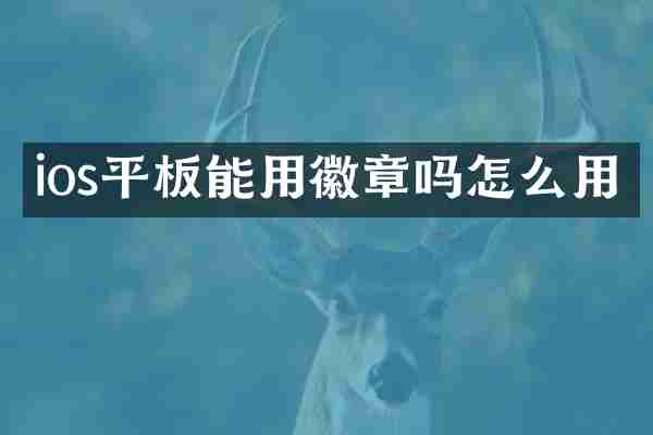 ios平板能用徽章吗怎么用