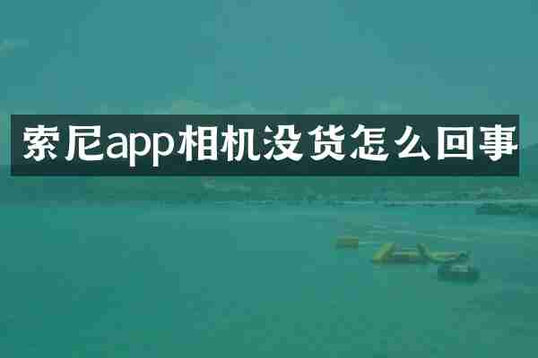 app相机没货怎么回事