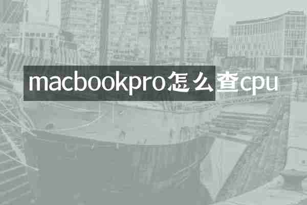 macbookpro怎么查cpu