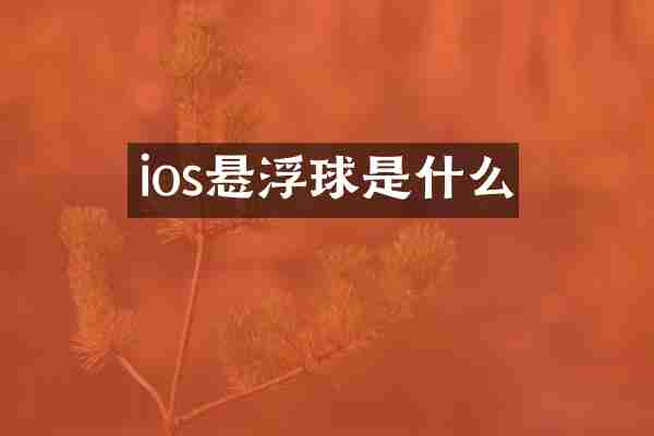 ios悬浮球是什么