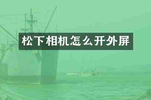 相机怎么开外屏