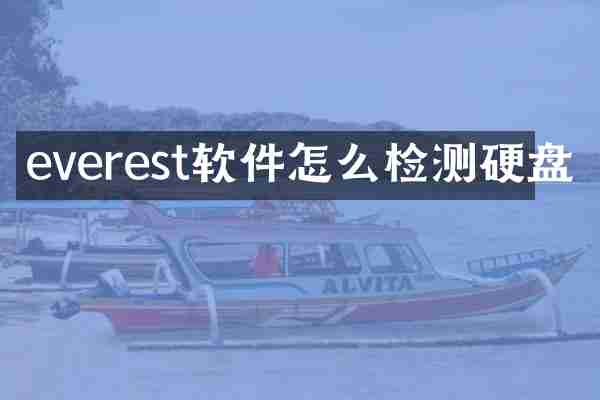 everest软件怎么检测硬盘