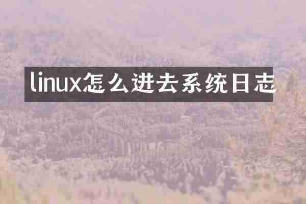 linux怎么进去系统日志
