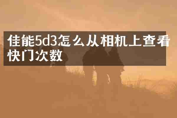 佳能5d3怎么从相机上查看快门次数