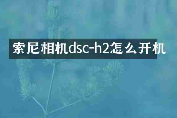 索尼相机dsc-h2怎么开机