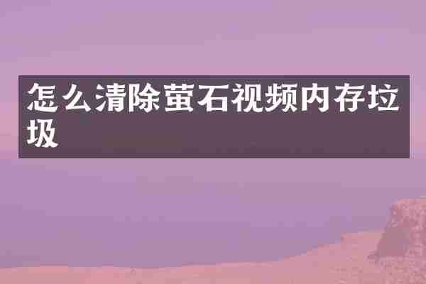 怎么清除萤石视频内存垃圾