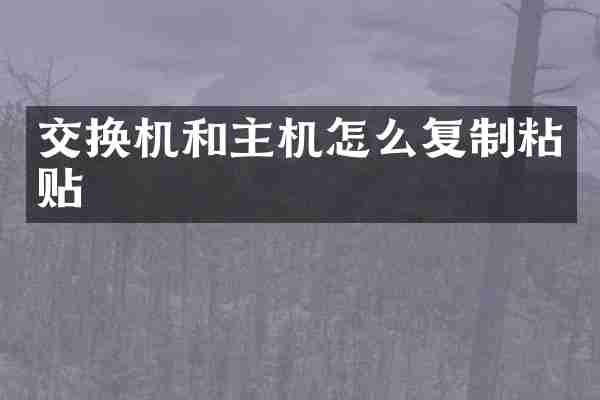 交换机和主机怎么复制粘贴